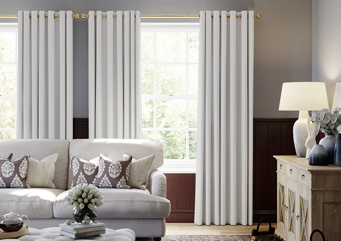 Hampshire (Blackout) Eyelet, Silver - Ready Made Curtains - Image 3